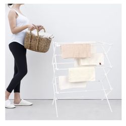 Clothes Drying Rack | Foldable Drying Rack Clothing for Laundry | Small Collapsible Portable Dryers for Laundry | Use for Indoor & Outdoor | White