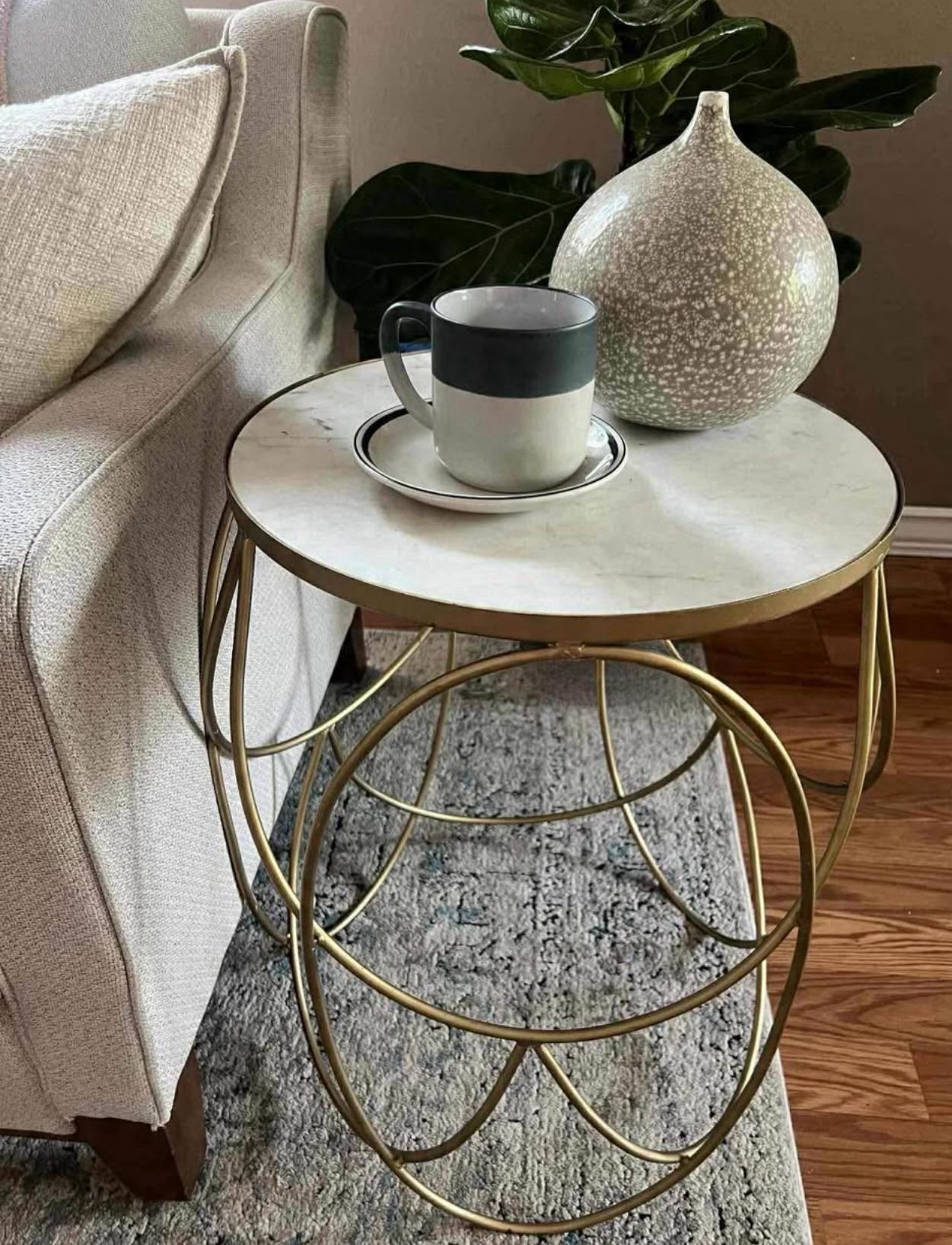 Marble Top End Table