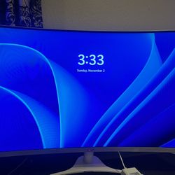 Acer 31.5” Curved Monitor (White) – Works Great + HDMI + Power Cable