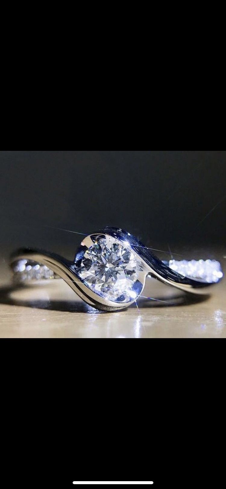 Charming 925 Sterling silver Round Cut .34CT Cubic Zirconium Darling Promise Proposal Ring