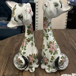 Vintage Long Neck Italy Cats 