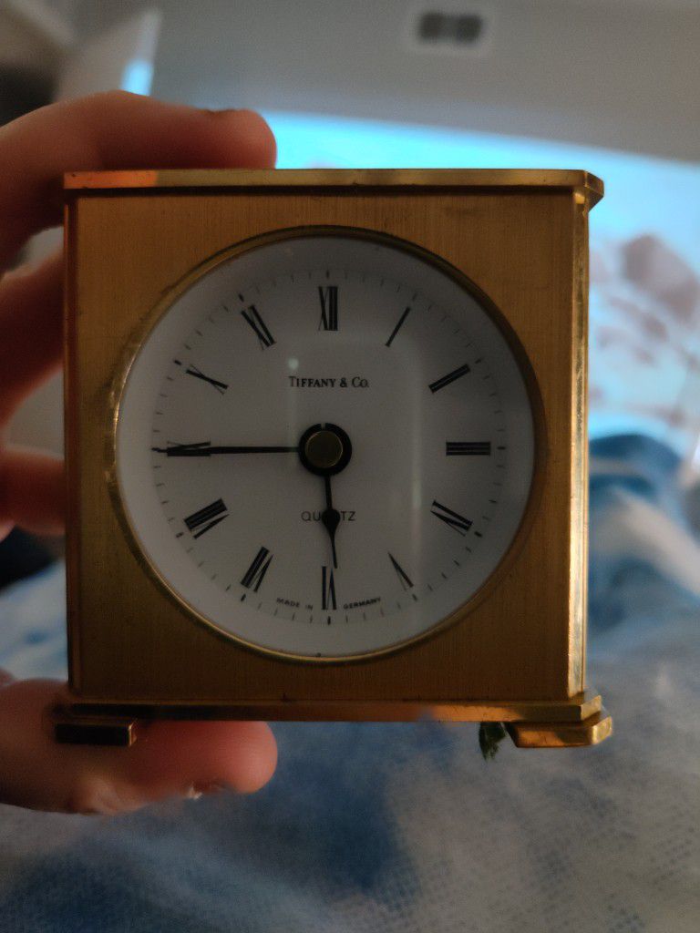 Tiffany & Co Brass Desk Clock