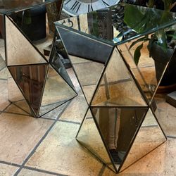 PMirrored Side Tables 