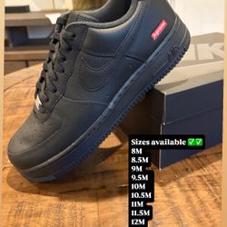 Supreme Air Force Black 8 8.5 9 9.5 10 10.5 11 11.5 12M