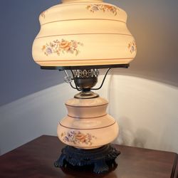 Vintage Painted Hurricane Lamp