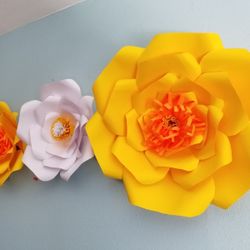 Yellow White Paper Flowers