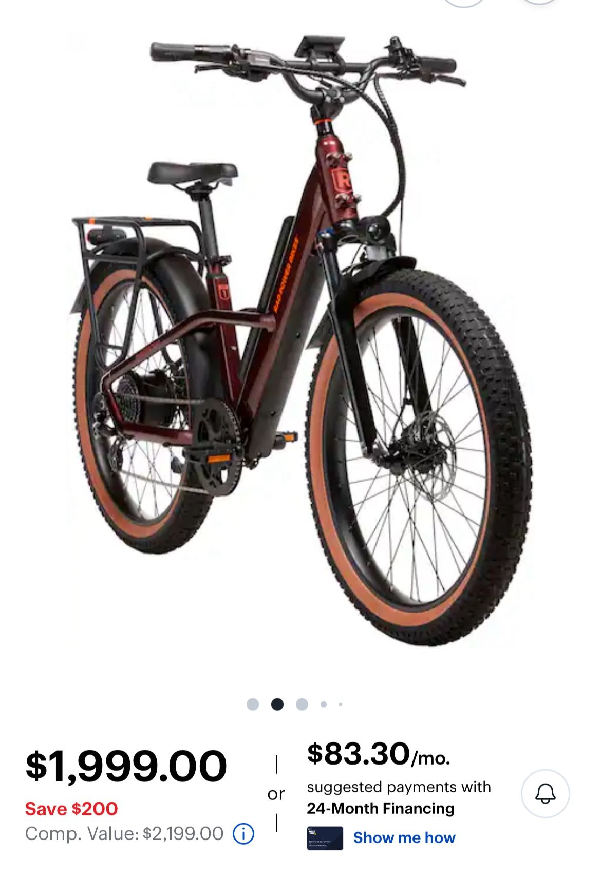 Rad Power E-Bike- Radster Trail Large w/ 65 miles max range & 28 mph max speed New in Box 🔥