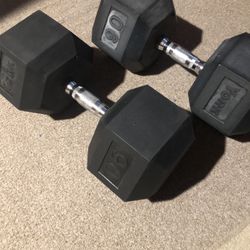 90 Lbs York Rubber Dumbbell Set
