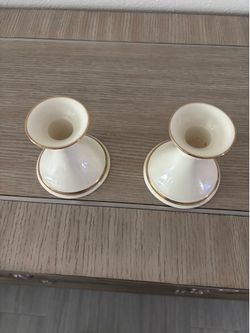 Set of two Lenox Ceramic Candle Holders