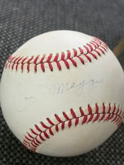 Joe DiMaggio signed ball with certificate of authentication