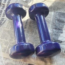 Set Of 2 5LB Purple Dumbbells