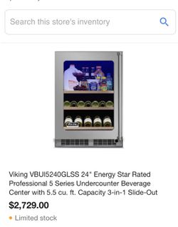 New viking under counter refrigerator