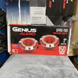 New Pair Genius Audio Aluminum Bullet Tweeters (red) 3.75” 