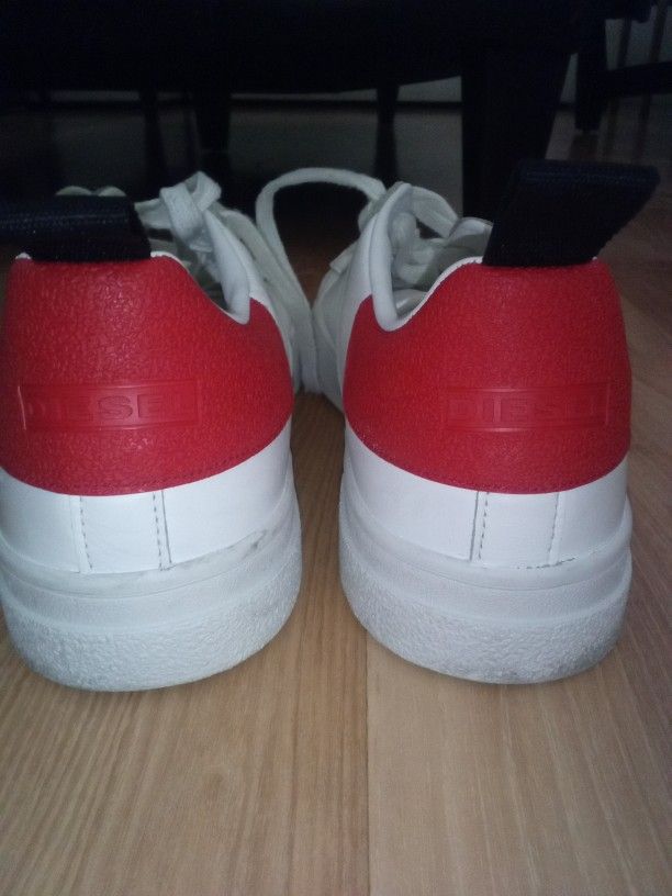 Men\'s Size 11 or 12 - Diesel, Leather, Red & White low top shoes 