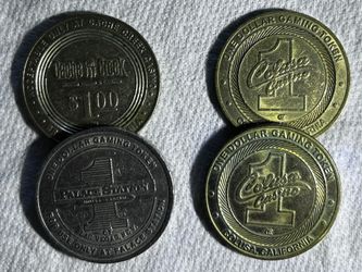 Four 1 Dollar Casino  Gambling Tokens