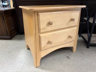 RAGAZZI Natural Wood 2-Drawer Nightstand