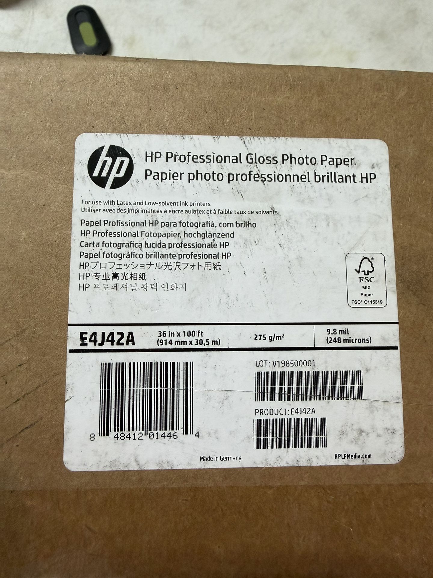 HP Gloss Photo Paper 36”x100’