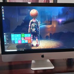 iMac 27 inches,  all in one desktop Computer.   Good Working Condition.  Windows 10 installed.   Intel Core i3 processor.   antivirus.  DVD Reader.  w