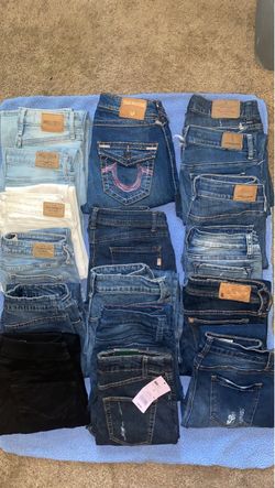 Mixed Designer Jeans Lot – Hollister, True Religion, Abercrombie size 0-1