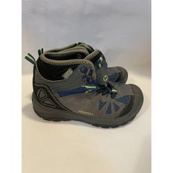 Merrell Capra Mid Waterproof Hiking Boots Youth Kids 11.5M Blue Grey 61633