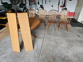 Table and chairs solid oak