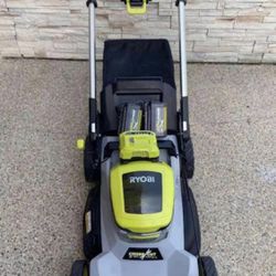 RYOBI 40V HP Brushless 21 in. Battery Walk Behind Dual Blade Push Lawn Mower with Battery and charge