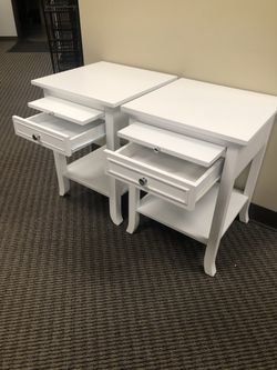 Wood End Tables/Nightstands - BRAND NEW- With Drawers And Slide Out Trays 