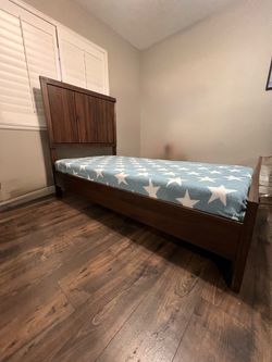 Twin Wood Bed Frame with Headboard