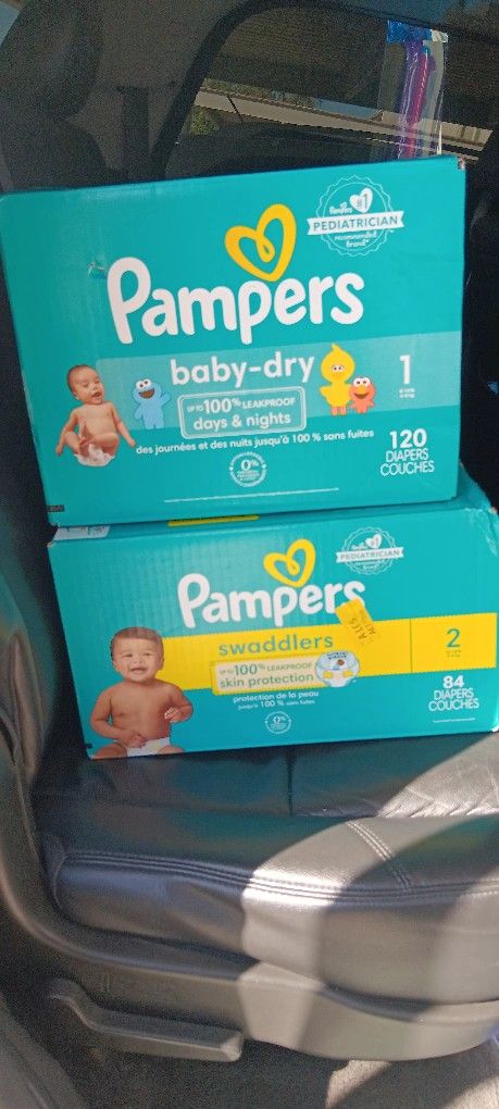 2 Pamper Swaddlers Boxes Size 2