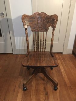 Solid oak desk chair