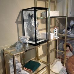 Gold Metal Glass Shelves