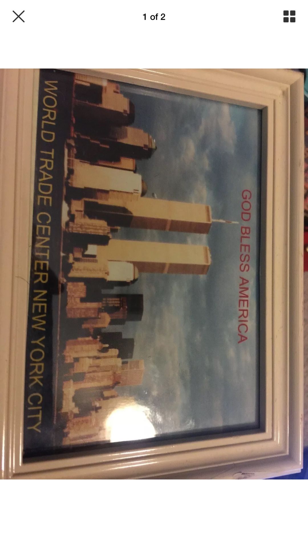 Rare 4x7 World Trade Center picture in wooden frame