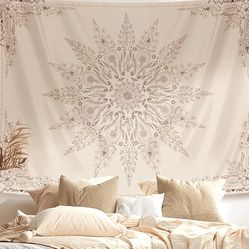 Floral Mandala Tapestry Wall Hanging featuring a refined Bohemian Design
