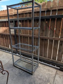 Metal and glass shelf