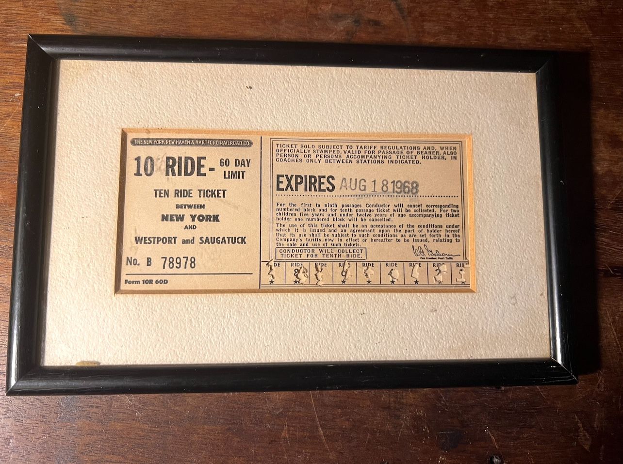 Train Tickets, New York Railroads, 1960s, New York Westport and Saugatuck Conn.