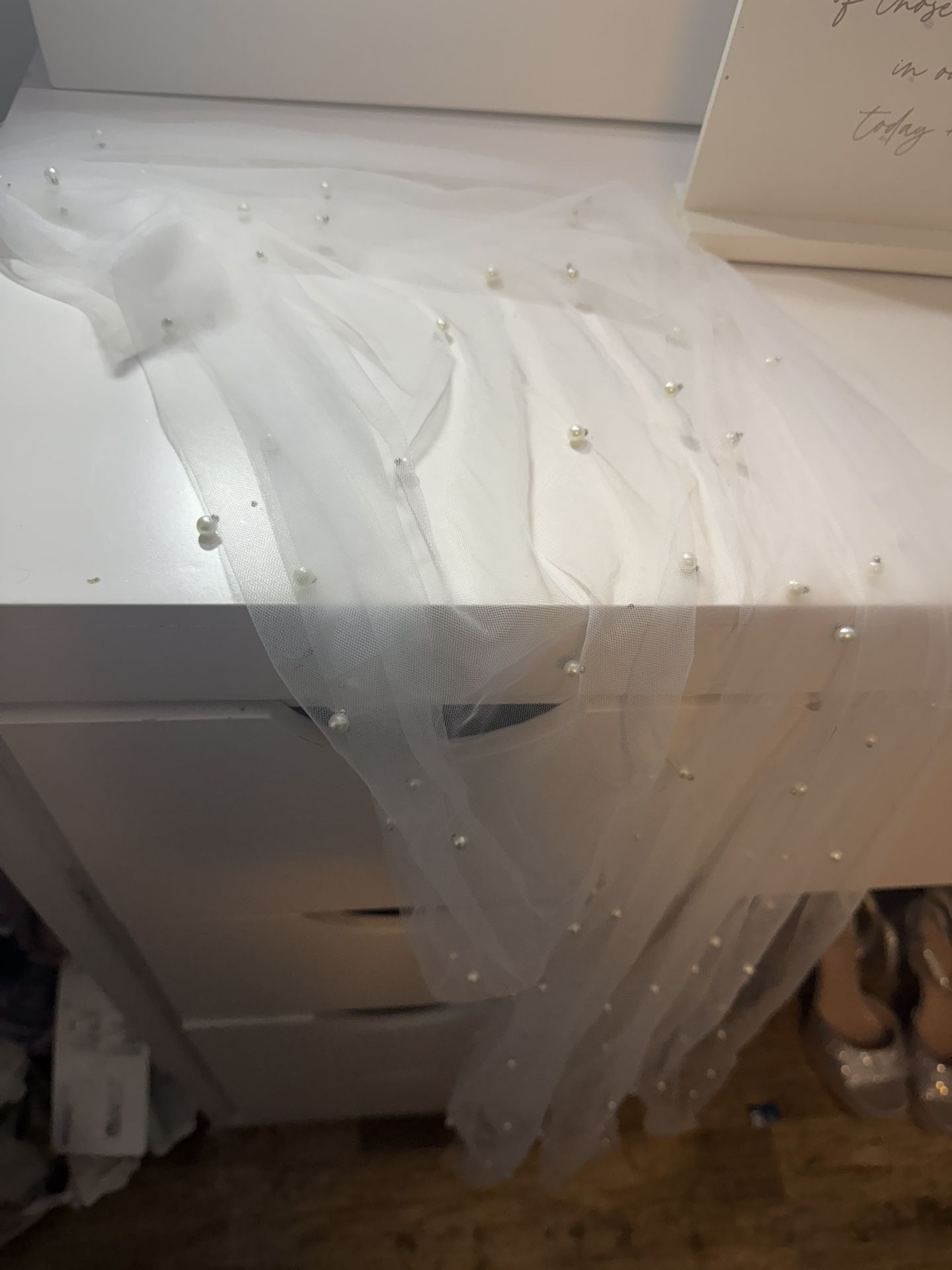 See Through Table Cloth With Pearls