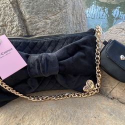 Juicy Couture Liquorice Tied With A Bow Shoulder Bag!