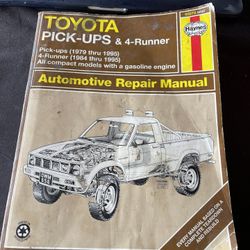 Haynes 656 Toyota Pick-Ups & 4-Runner 1979 thru 1992 Automotive Repair Manual VG