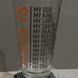 Spiritual based glass cup