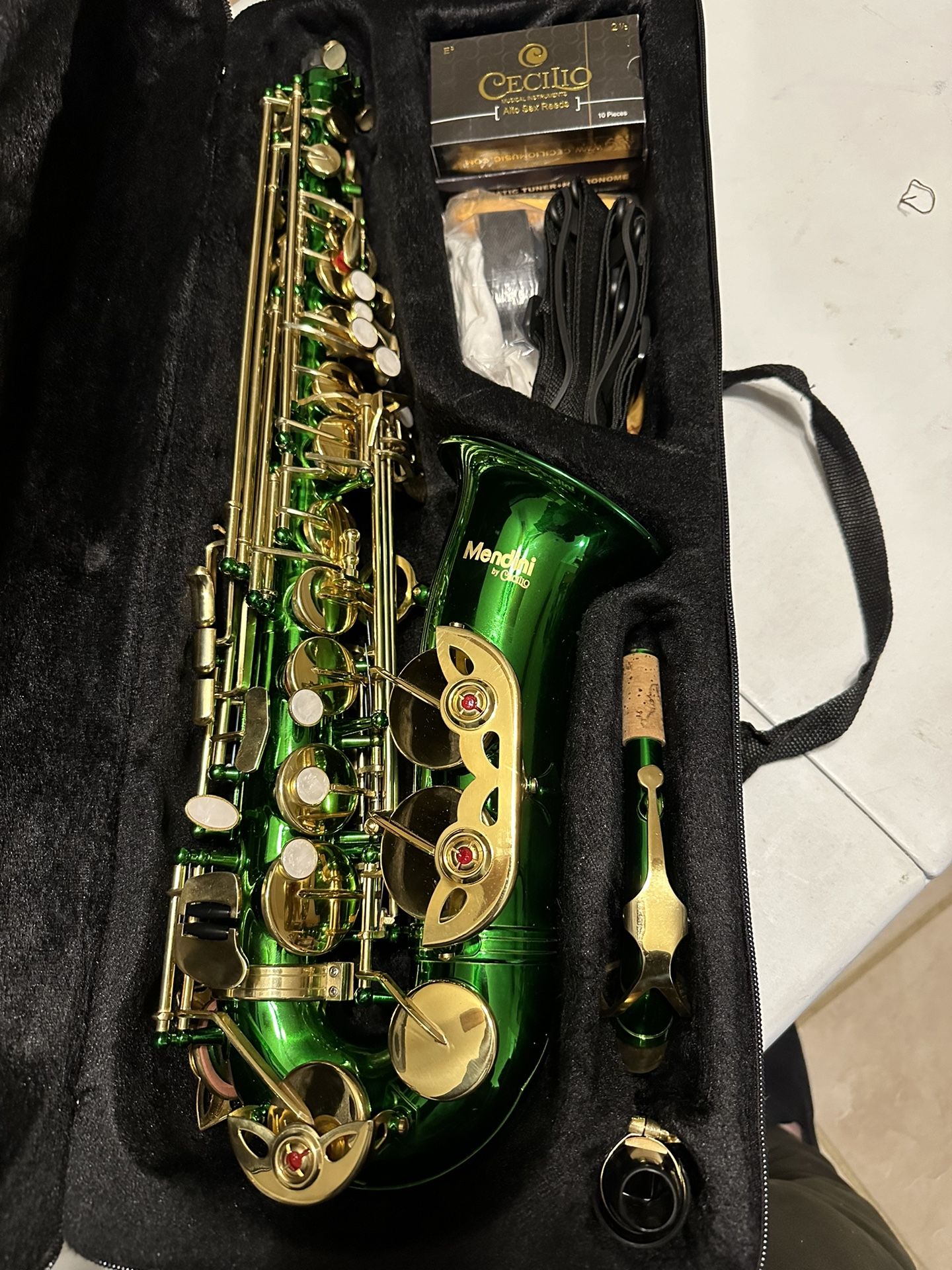 The North Texas Mean Green Alto Saxophone with New Reeds $350 Firm