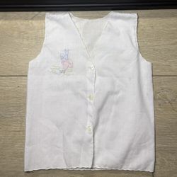 Vintage 1970s Handmade Kids / Toddlers Embroidered Bird Shirt