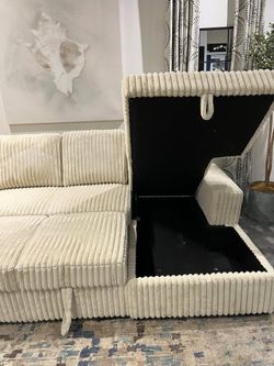  Large, Versatile Soft Jumbo Corduroy Sleeper Sectional Sofa