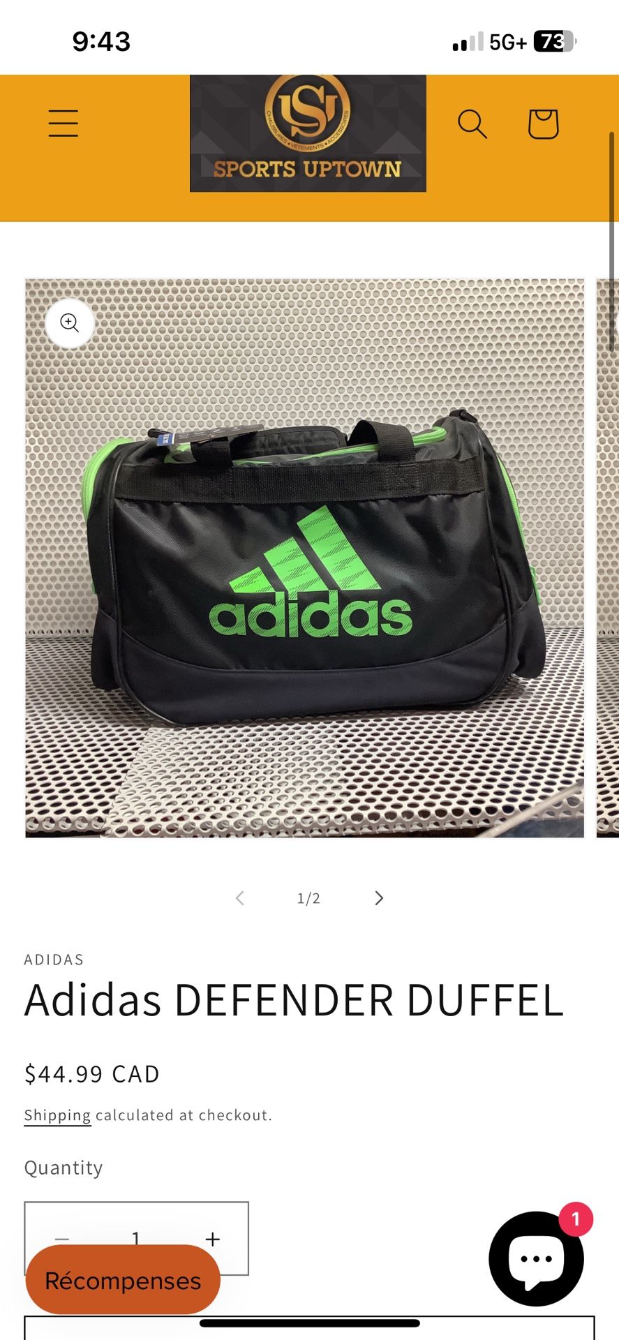 Men’s Large Adidas Gym Bag Black And Like Green Never Used