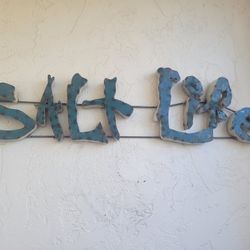 SALT LIFE 48" Outdoor pool or tiki area steel rustic metal sign