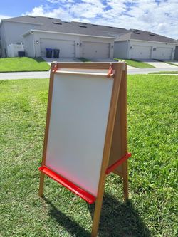 Kids Wooden Art Easel – Whiteboard & Chalkboard