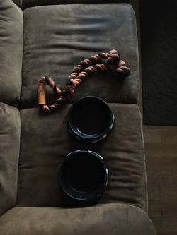Dog bowl and play toy