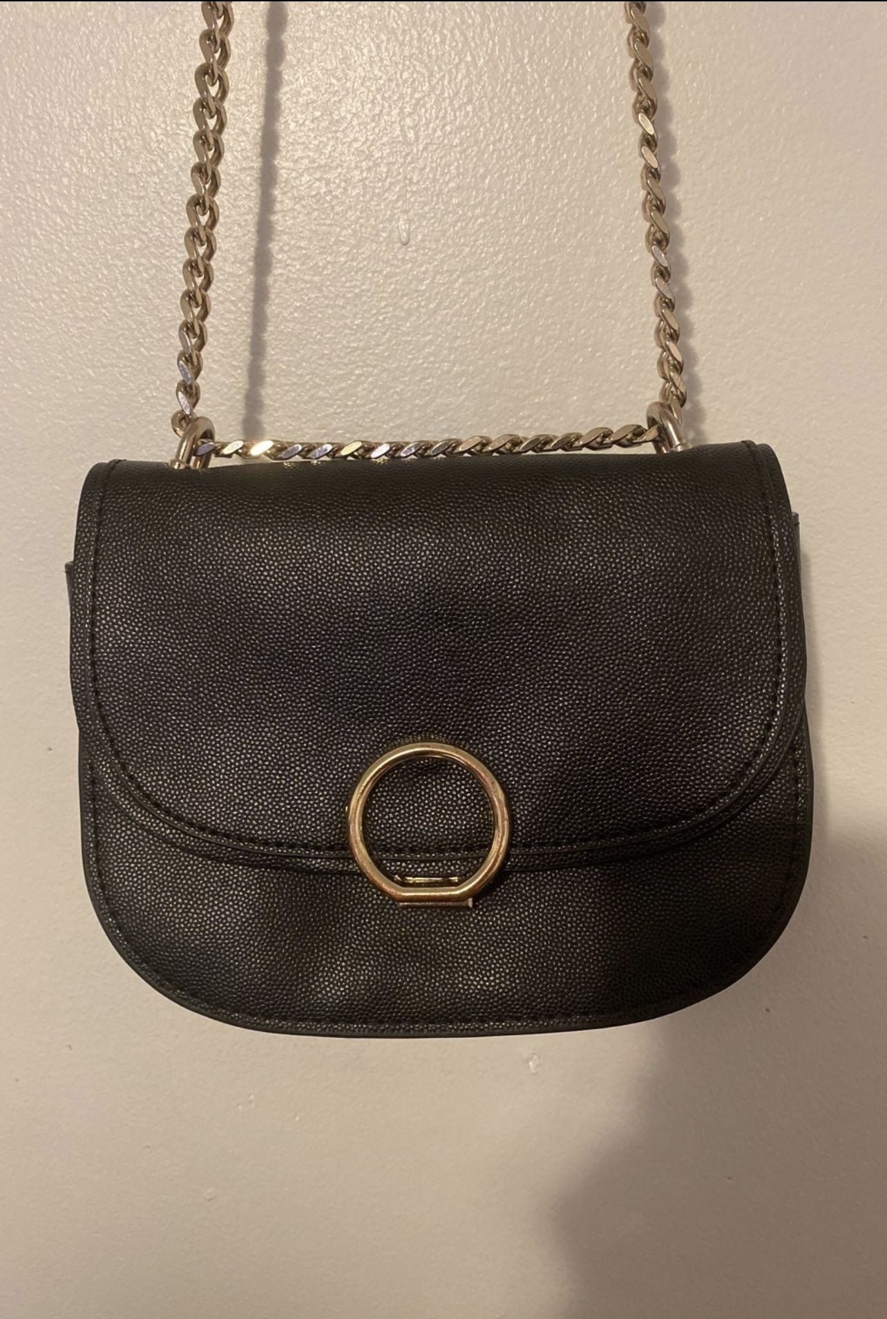 Black Leather Crossbody Bag