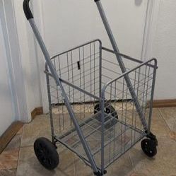 Cruiser Cart Deluxe 2 Steel Mobile Folding Utility Cart with Swivel Wheels, Silver, $95