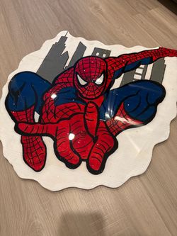 Spider-Man Hand-Painted Wood Wall Art