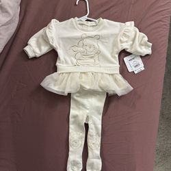 Disney  Dress And Tights Size 0-3mo.